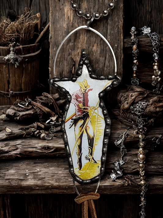 Lone Star Cowboy Pendant Necklace – Handmade Western Style
