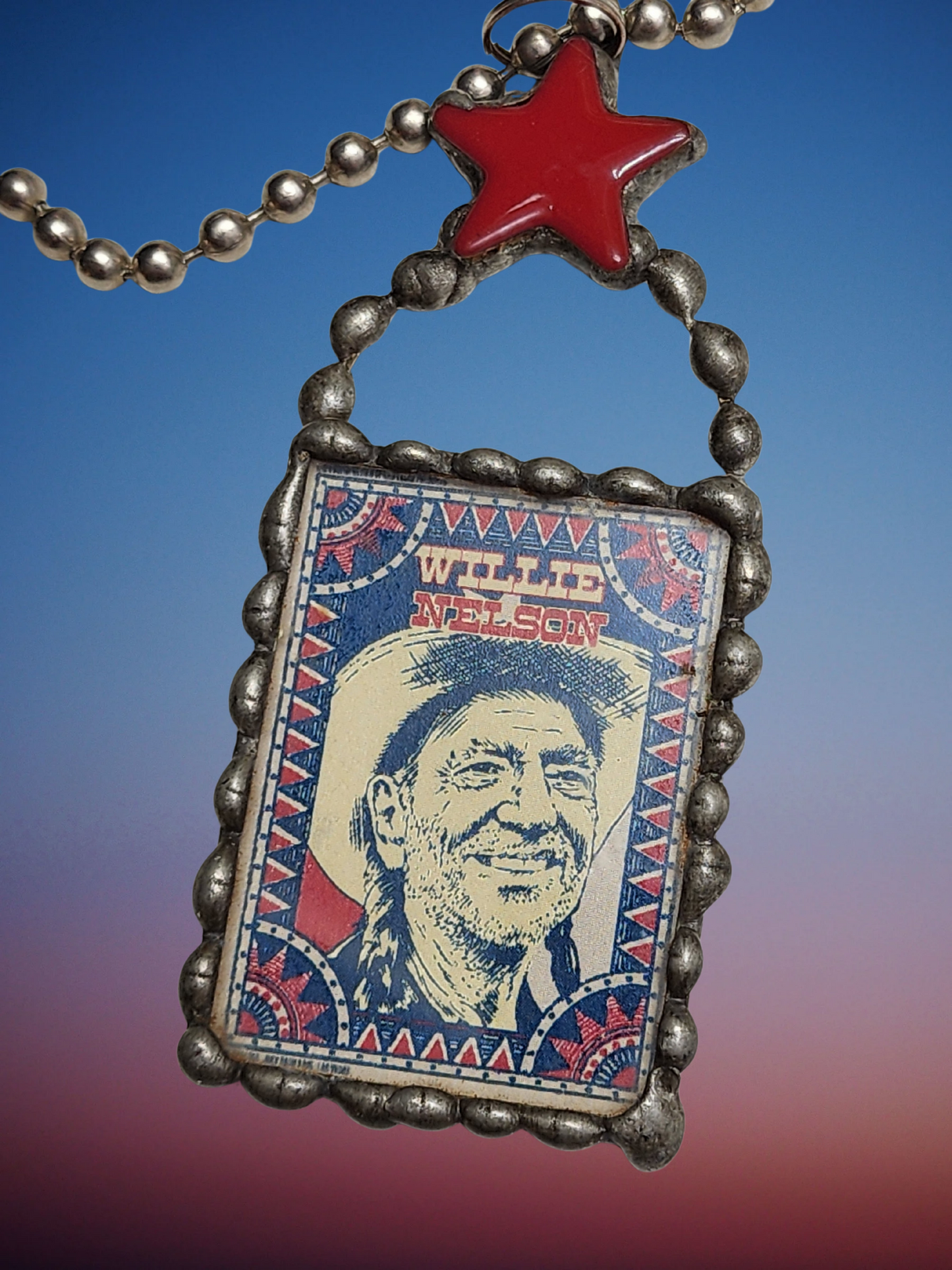 Willie Nelson Pendant Necklace ā Red Star Edition