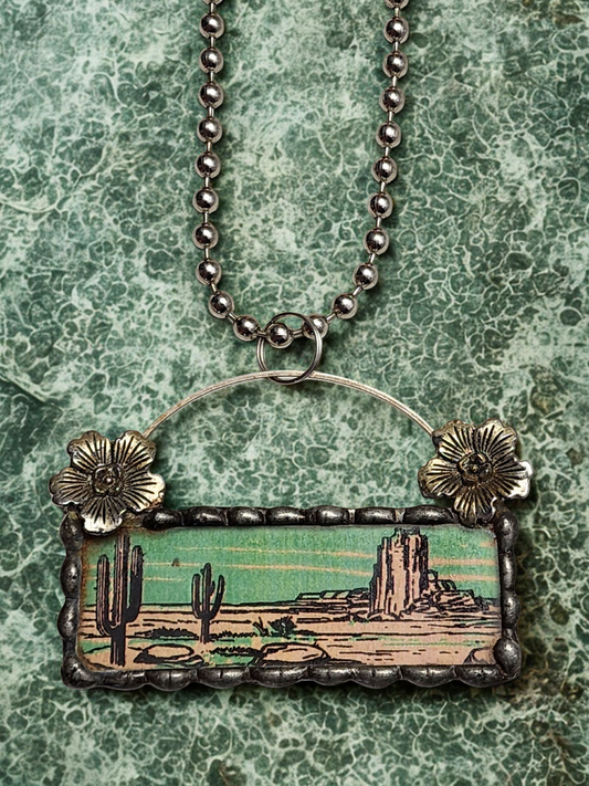 Desert Landscape Pendant Necklace