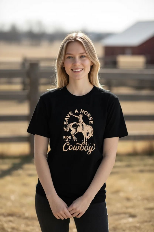 Save a Horse, Ride a Cowboy Tee Small