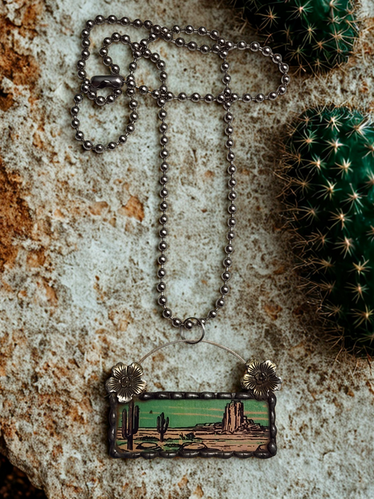 Desert Landscape Pendant Necklace