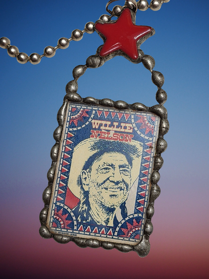 Willie Nelson Pendant Necklace – Red Star Edition