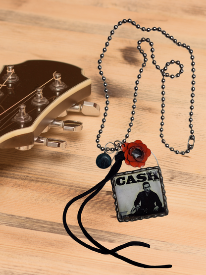 Johnny Cash Tribute Pendant Necklace