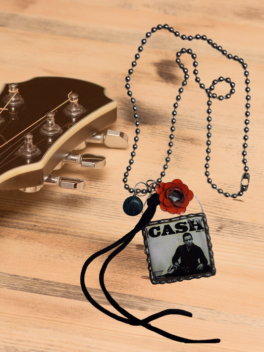 Johnny Cash Tribute Pendant Necklace