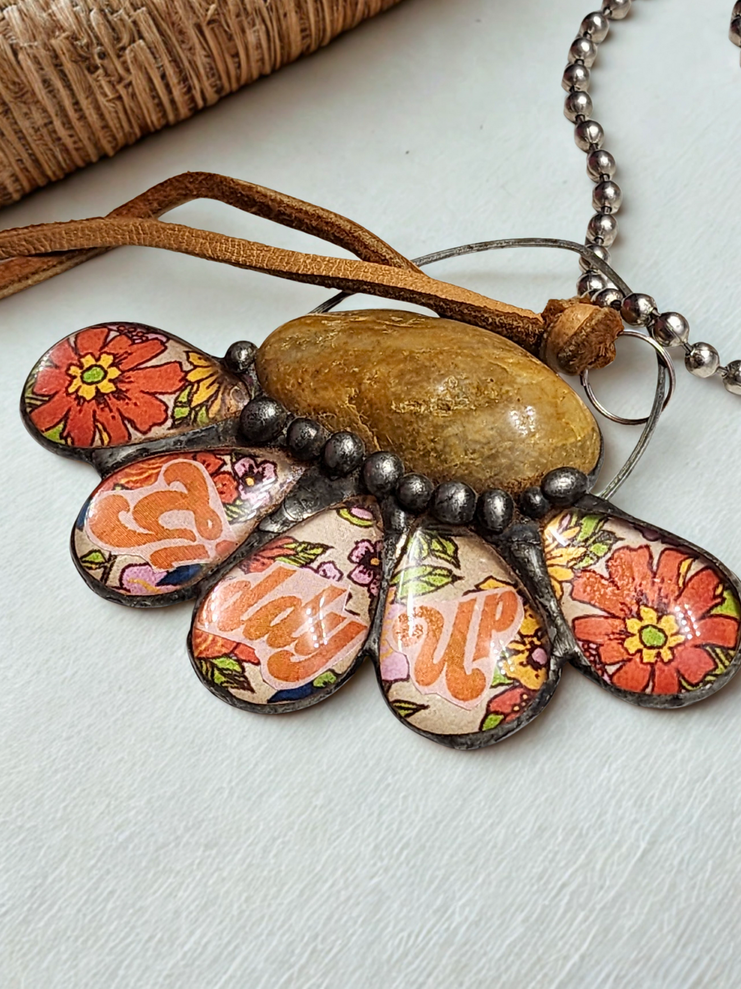 Giddy Up Daisy Necklace Floral Western Flair Pendant