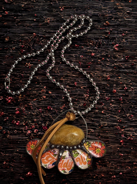 Giddy Up Daisy Necklace Floral Western Flair Pendant